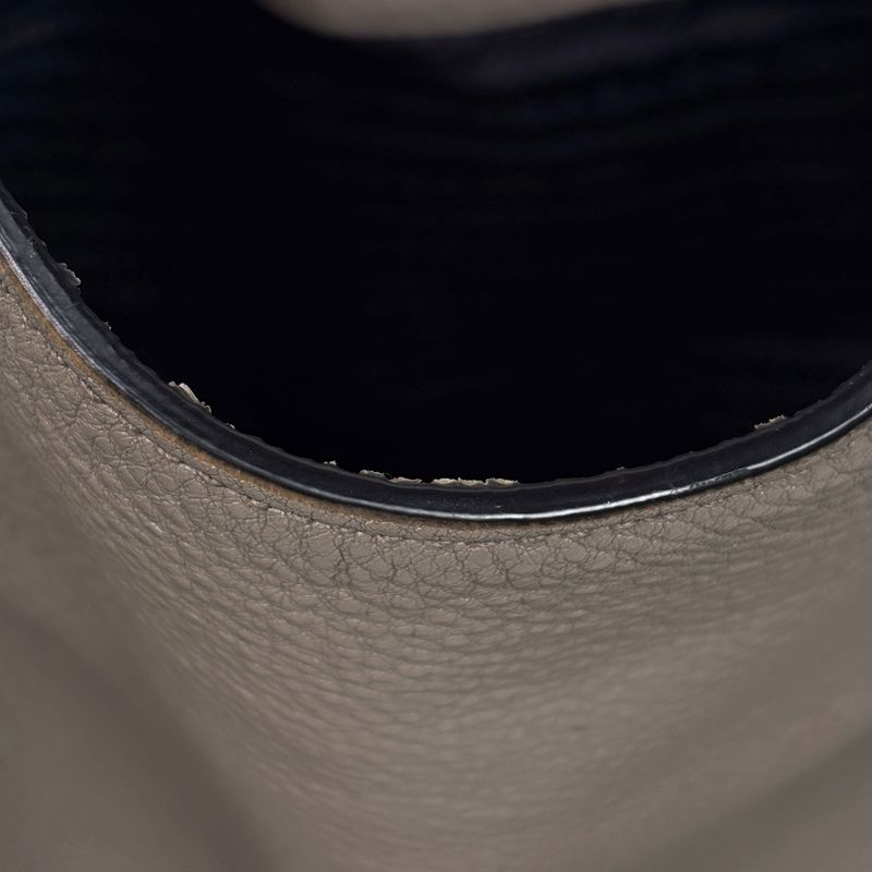 Prada Logo Shoulder Bag Leather Grey