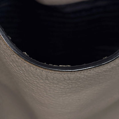 Prada Logo Shoulder Bag Leather Grey