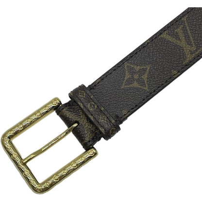Louis Vuitton Belt Ceinture Monogram Canvas Brown Gold