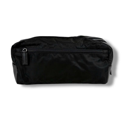 Prada Triangle Logo Clutch Multi Pouch Black Tessuto
