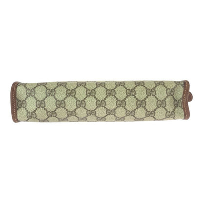 Gucci Vintage Beige Brown Gold GG Supreme Canvas Leather Second