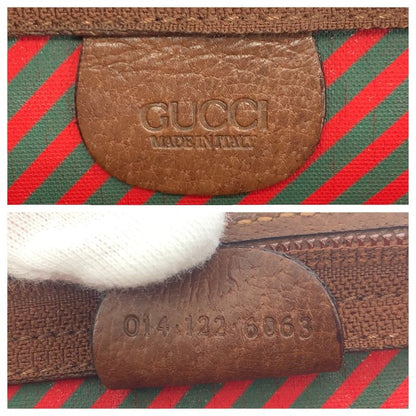 Gucci Vintage Beige Brown Gold GG Supreme Canvas Leather Second
