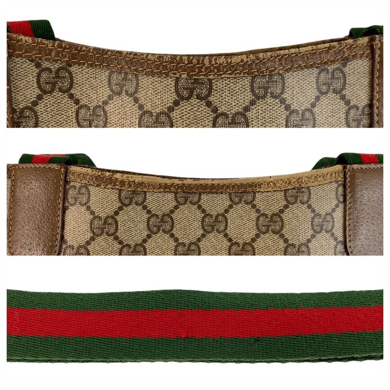 Gucci Vintage Sherry Line Beige GG Supreme Canvas Tote
