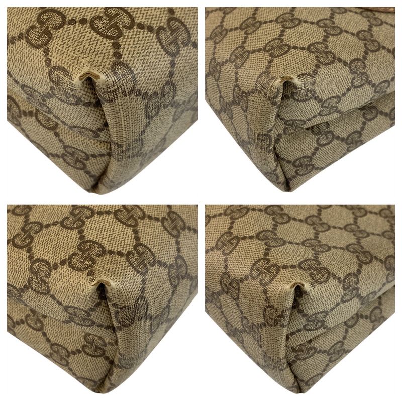 Gucci Vintage Sherry Line Beige GG Supreme Canvas Tote