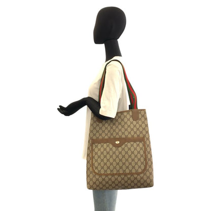 Gucci Vintage Sherry Line Beige GG Supreme Canvas Tote