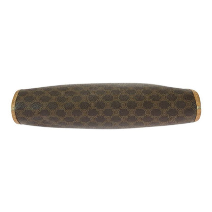 Celine Macadam Brown Gold Leather Clutch