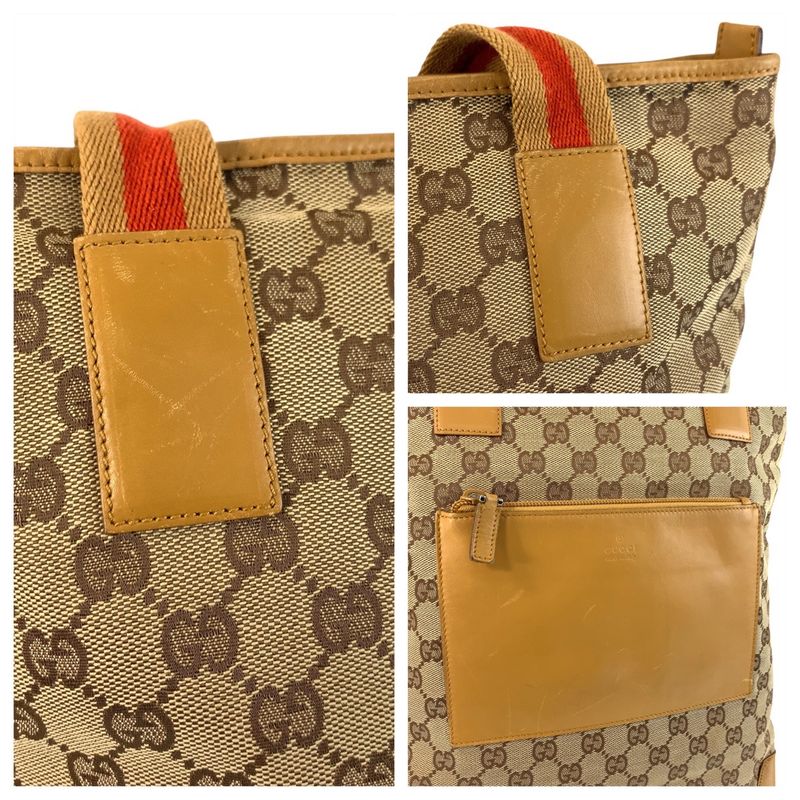 Gucci Sherry Line Beige Master de GG Canvas Leather 019 Tote