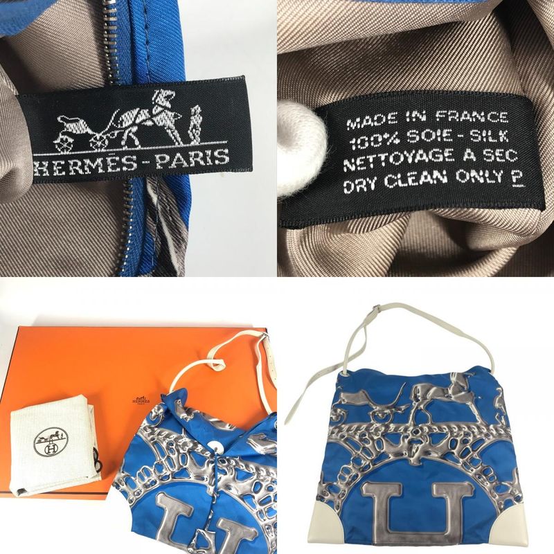 Hermes Shoulder Bag Silky City GM Silk White
