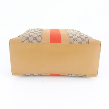 Gucci GG Canvas Sherry Line 002 Leather Tote