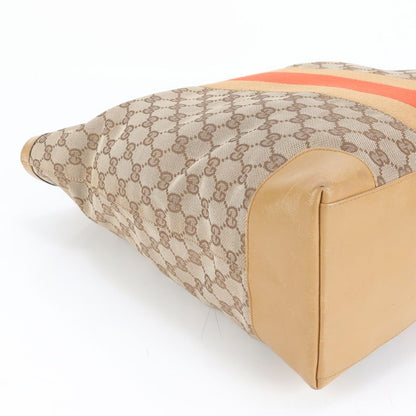 Gucci GG Canvas Sherry Line 002 Leather Tote