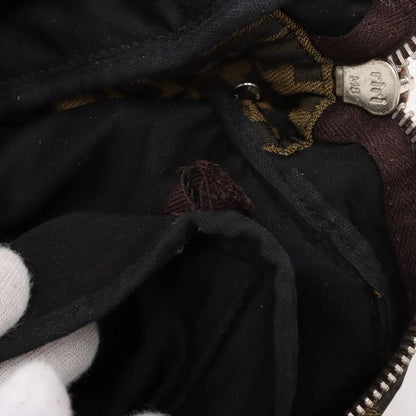 Fendi Zucca Leather Shoulder Bag Crossbody Hand Tote Brown Mmm