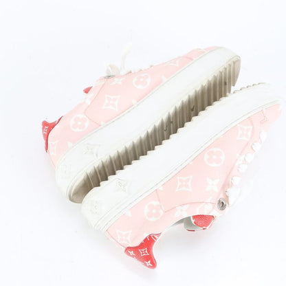 Louis Vuitton Monogram Time Out Line Leather Low Cut Sneakers Shoes 34