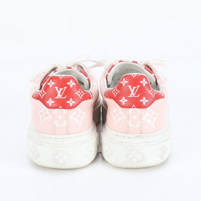 Louis Vuitton Monogram Time Out Line Leather Low Cut Sneakers Shoes 34