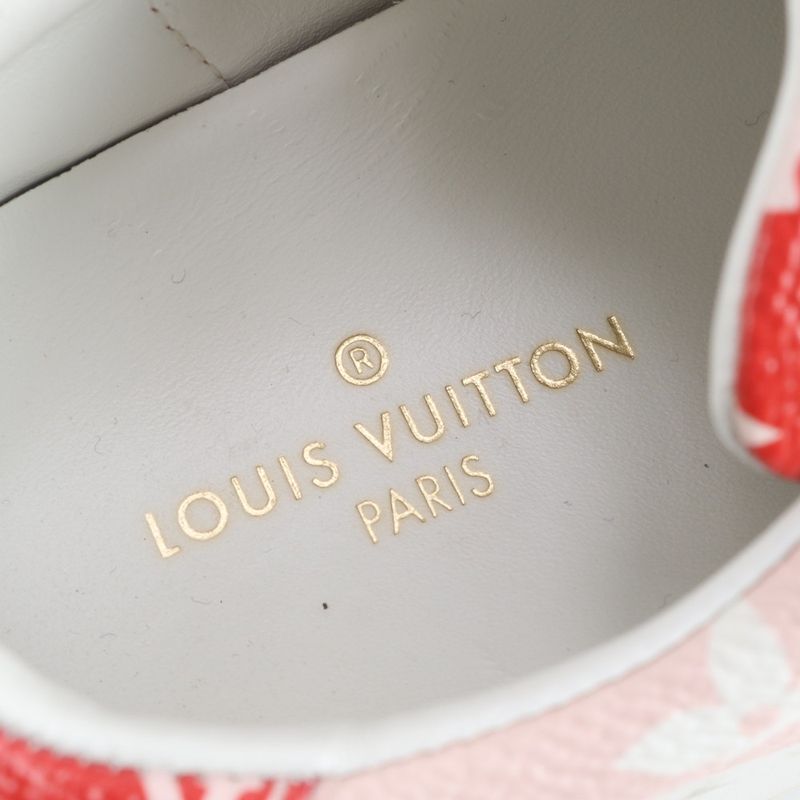 Louis Vuitton Monogram Time Out Line Leather Low Cut Sneakers Shoes 34