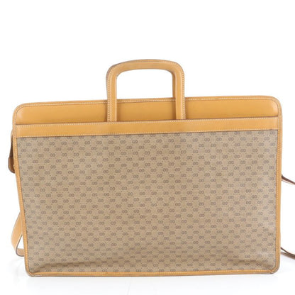 Gucci Old Micro GG Leather 2-Way Business Crossbody Shoulder Briefcase Tote