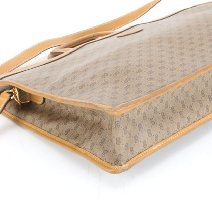 Gucci Old Micro GG Leather 2-Way Business Crossbody Shoulder Briefcase Tote