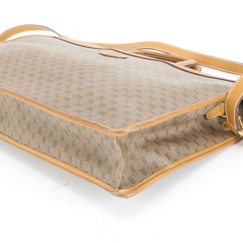 Gucci Old Micro GG Leather 2-Way Business Crossbody Shoulder Briefcase Tote