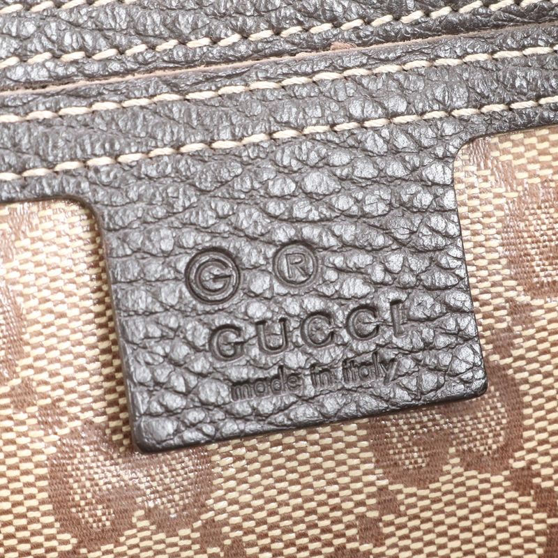 Gucci GG Crystal Leather Tote Shoulder Hand Brown A4 Eee