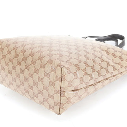 Gucci GG Crystal Leather Tote Shoulder Hand Brown A4 Eee