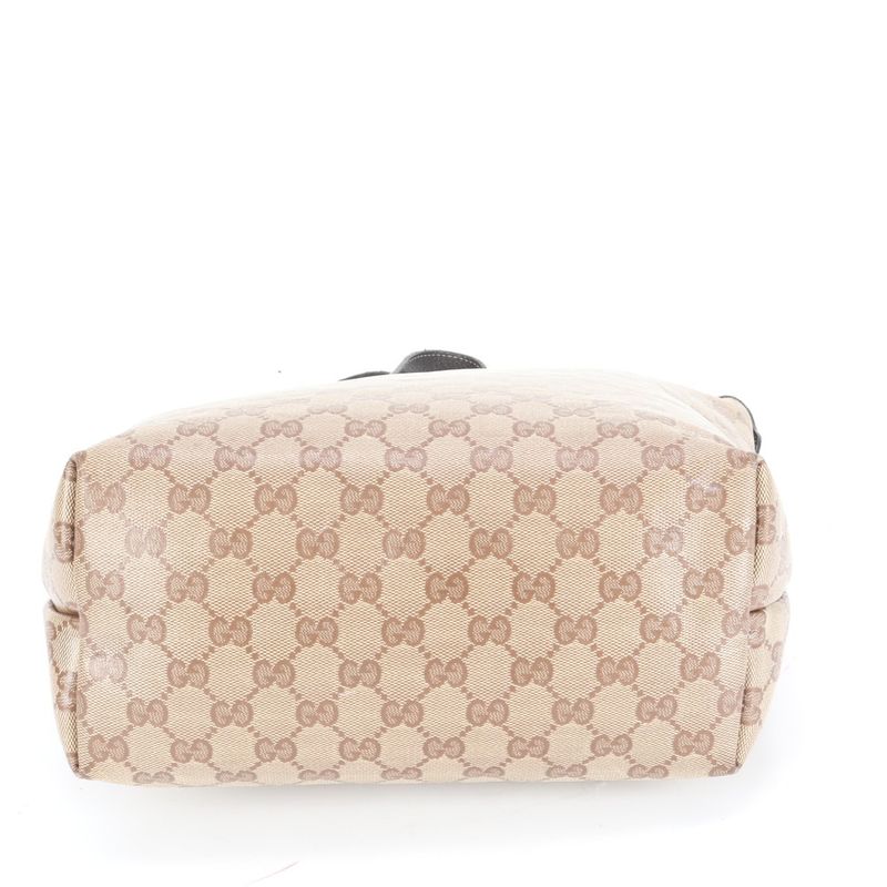Gucci GG Crystal Leather Tote Shoulder Hand Brown A4 Eee