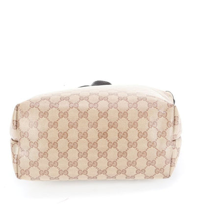 Gucci GG Crystal Leather Tote Shoulder Hand Brown A4 Eee