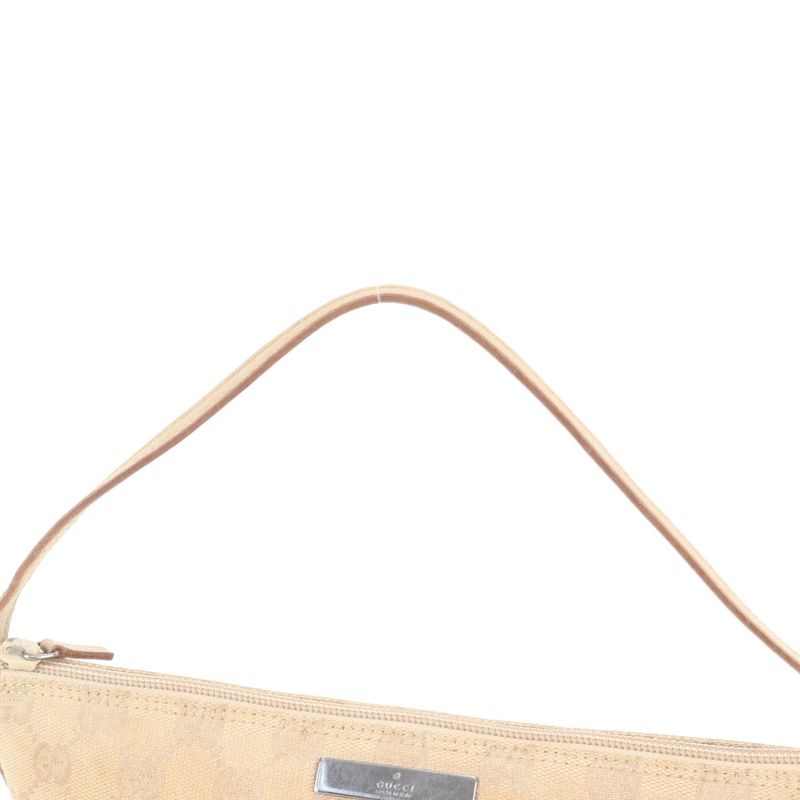 Gucci GG Canvas Beige Leather Shoulder Bag Hand Pouch