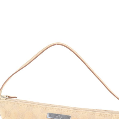 Gucci GG Canvas Beige Leather Shoulder Bag Hand Pouch