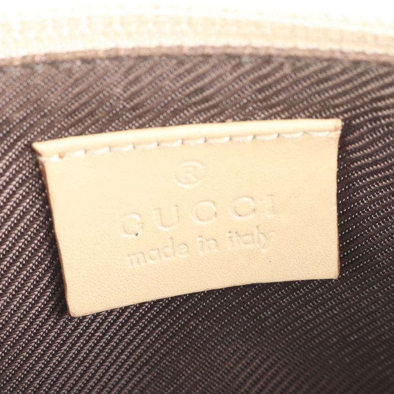 Gucci GG Canvas Beige Leather Shoulder Bag Hand Pouch