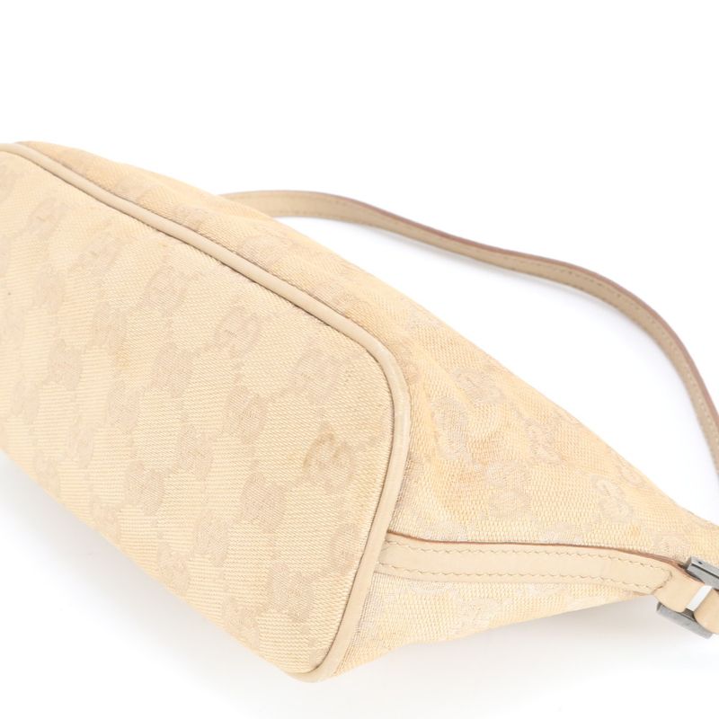 Gucci GG Canvas Beige Leather Shoulder Bag Hand Pouch