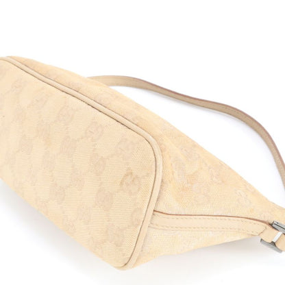 Gucci GG Canvas Beige Leather Shoulder Bag Hand Pouch