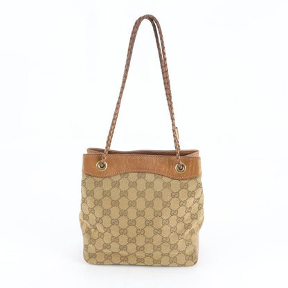 Gucci GG Canvas Leather Shoulder Bag Tote