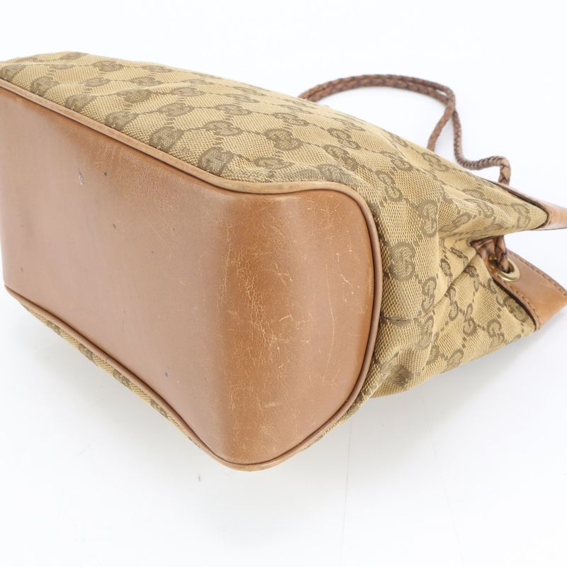 Gucci GG Canvas Leather Shoulder Bag Tote