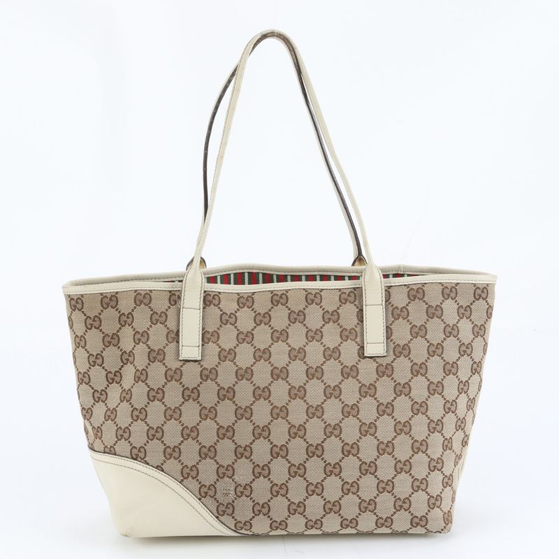 Gucci GG Canvas New Brit Leather Tote