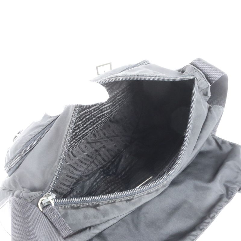 Prada Tessuto Nylon Triangle Logo Shoulder Bag Crossbody Messenger Black