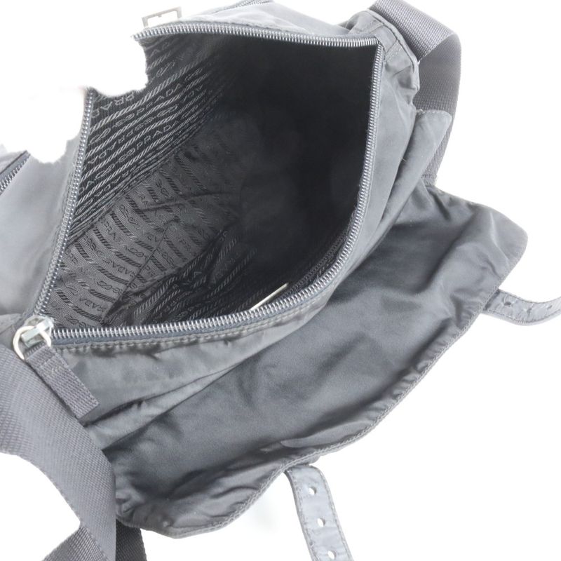 Prada Tessuto Nylon Triangle Logo Shoulder Bag Crossbody Messenger Black