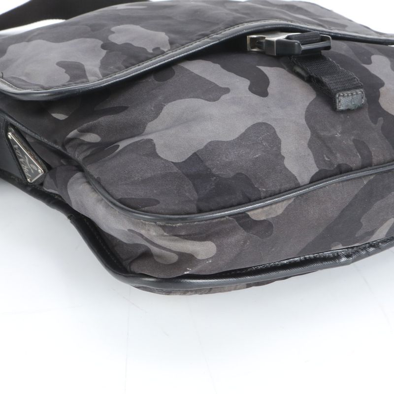 Prada Tessuto Nylon Camouflage Leather Shoulder Bag Crossbody Messenger
