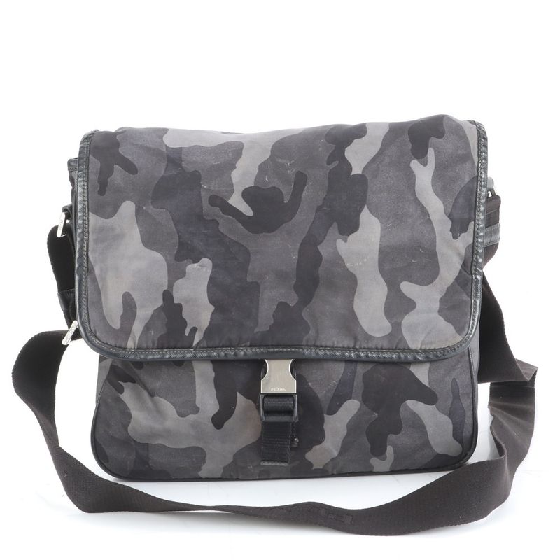 Prada Tessuto Nylon Camouflage Leather Shoulder Bag Crossbody Messenger
