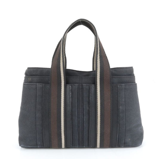 Hermes Troca Horizontal MM Leather Canvas Tote Shoulder Commuting Black
