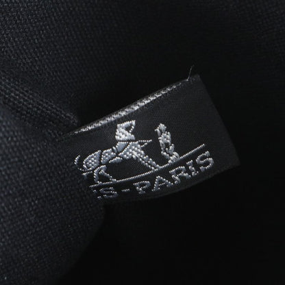 Hermes Troca Horizontal MM Leather Canvas Tote Shoulder Commuting Black