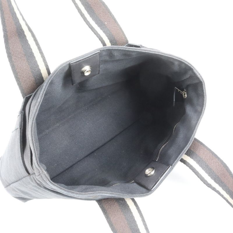 Hermes Troca Horizontal MM Leather Canvas Tote Shoulder Commuting Black