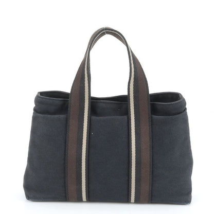 Hermes Troca Horizontal MM Leather Canvas Tote Shoulder Commuting Black