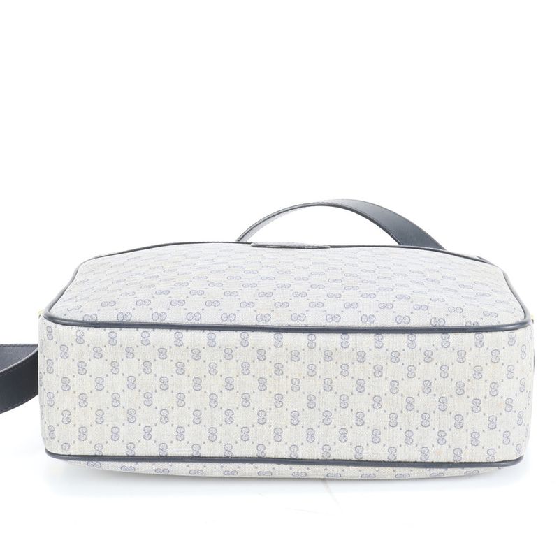 Gucci Vintage Micro GG 001 86 Leather Shoulder Bag Crossbody Navy