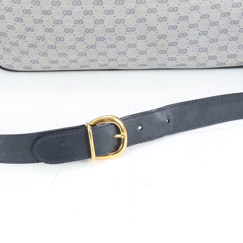 Gucci Vintage Micro GG 001 86 Leather Shoulder Bag Crossbody Navy
