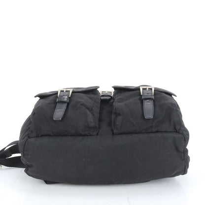 Prada Tessuto Nylon Triangle Logo Leather Backpack