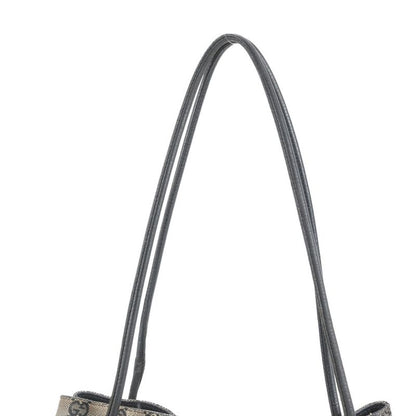 Gucci GG Canvas Leather Tote Shoulder Hand Black
