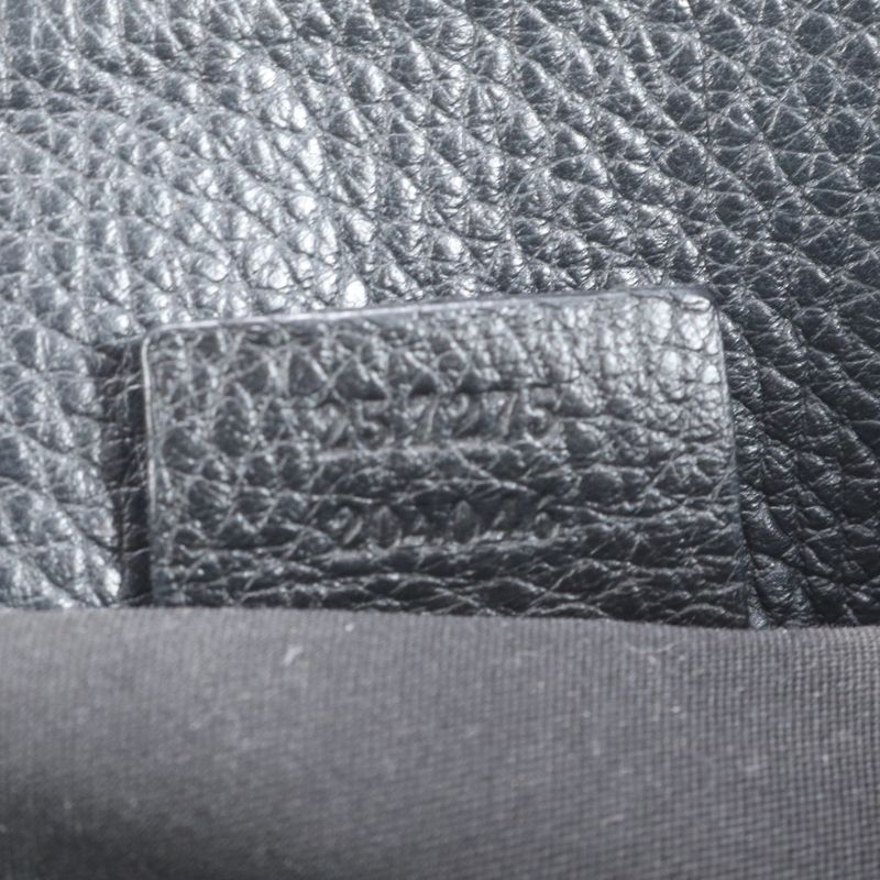 Gucci GG Canvas Leather Tote Shoulder Hand Black