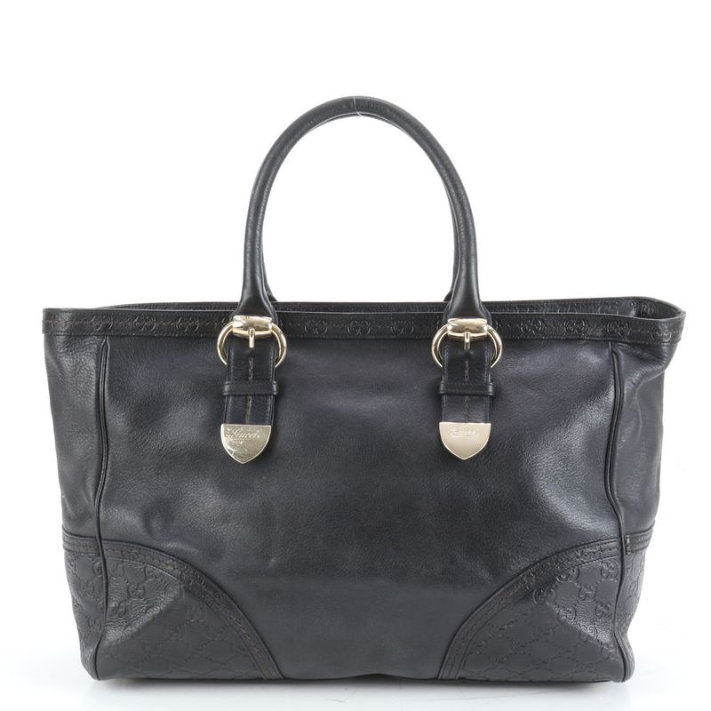 Guccissima Leather Tote Shoulder Business Commuting Black A4