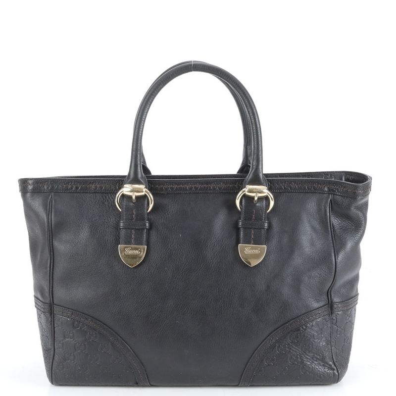 Guccissima Leather Tote Shoulder Business Commuting Black A4