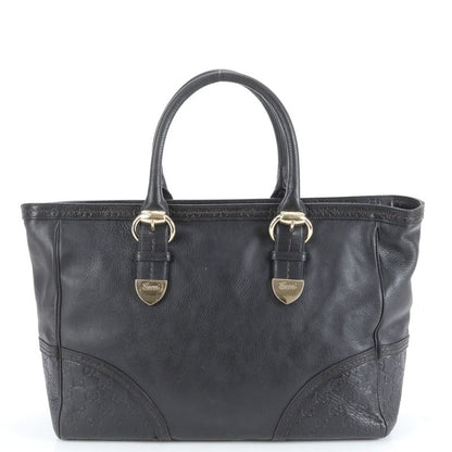 Guccissima Leather Tote Shoulder Business Commuting Black A4