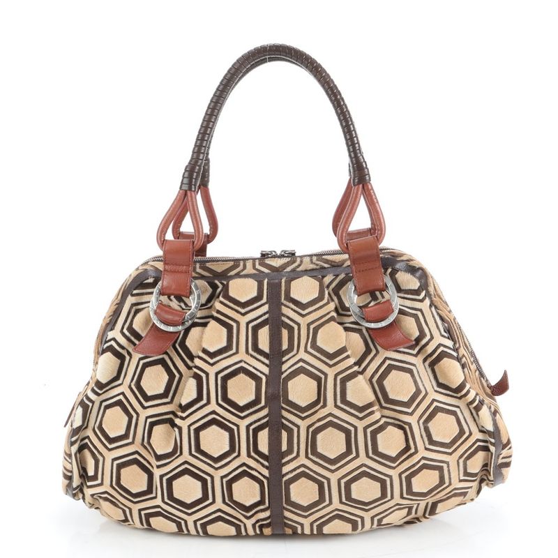 Bvlgari Calf Hair Leather Poly Large Tote